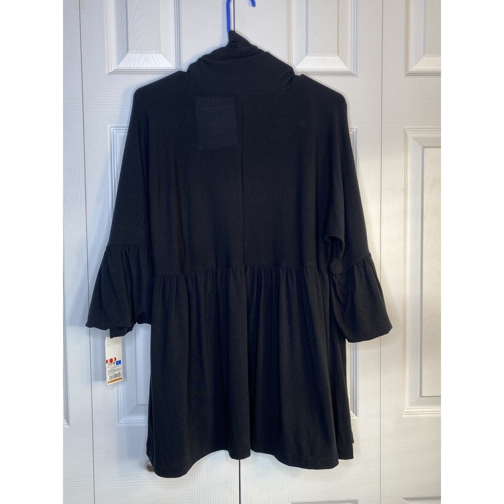Liz Lange Target Maternity Cardigan Open Front 3/4 Bell Sleeve Black NOS Sz L - Picture 2 of 3